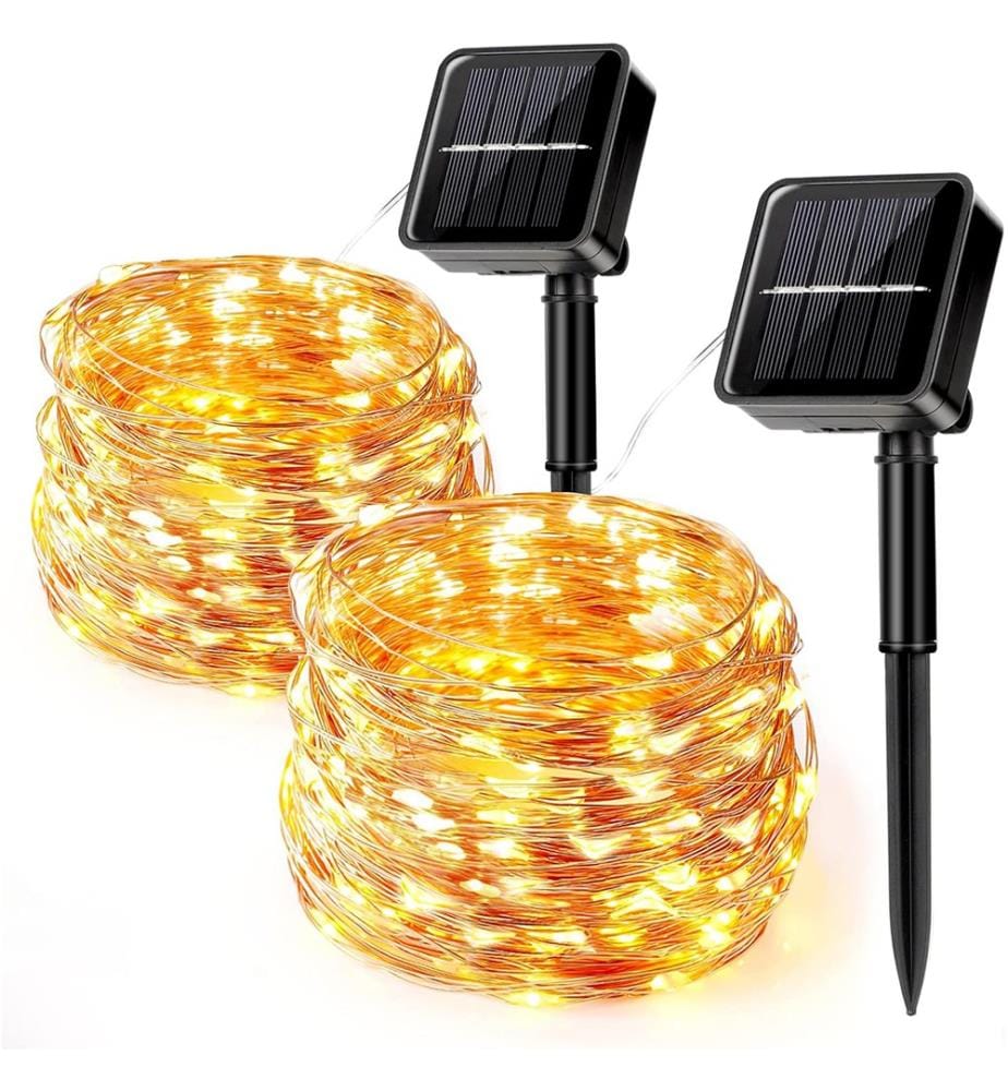 Aussen-Solar-Lichterkette 120 LED (Warm) 2 x 12 m