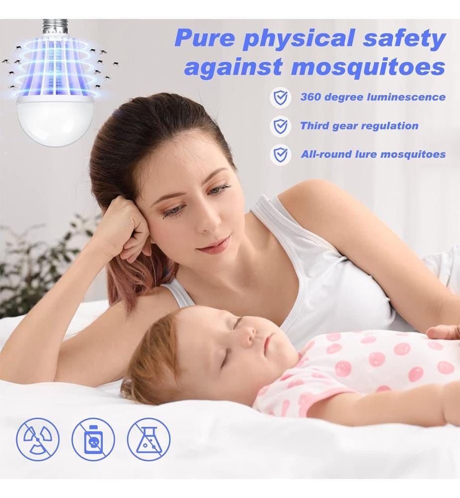 2 in 1 Elektronische Mückenkiller Lampe LED Licht - Weiss