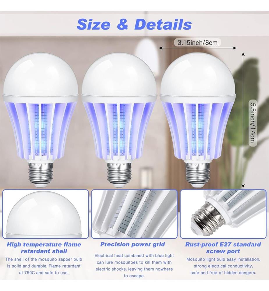 2 in 1 Elektronische Mückenkiller Lampe LED Licht - Weiss