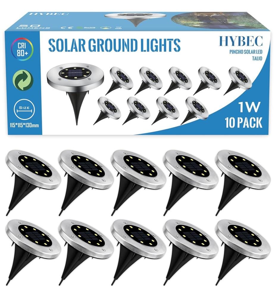 Set mit 10 Solar-Erdspots (Kalt) - Schwarz
