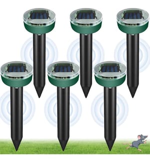 Set of 6 Solar Repellents for Moles and Rodents - Green