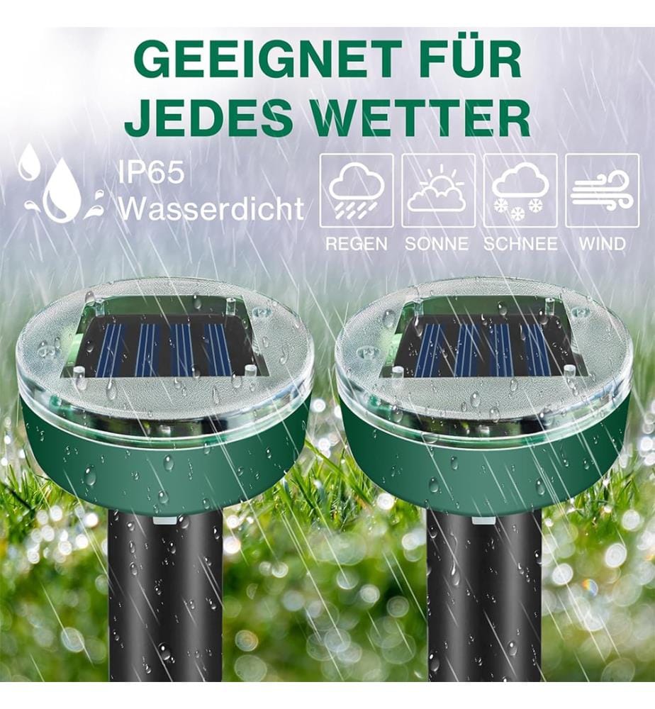 Set of 6 Solar Repellents for Moles and Rodents - Green