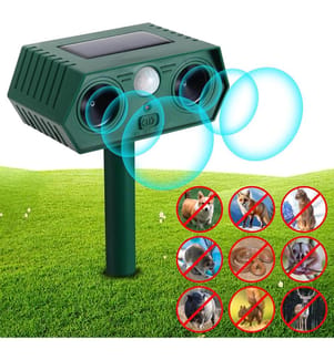 Solar Ultrasonic Repellent for Animals - Green