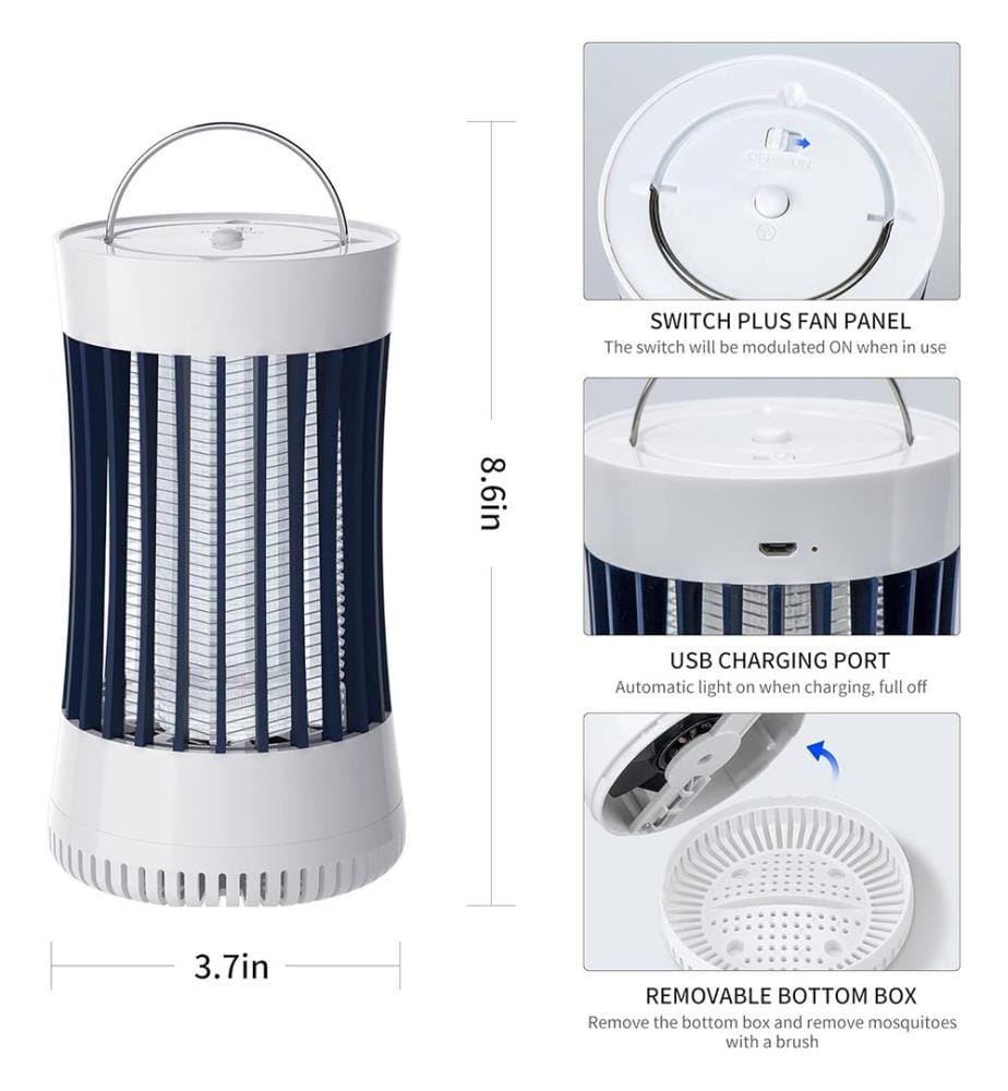 2er-Pack elektrische Insektenvernichter für den Innenbereich mit Ventilator - Weiss & Schwarz