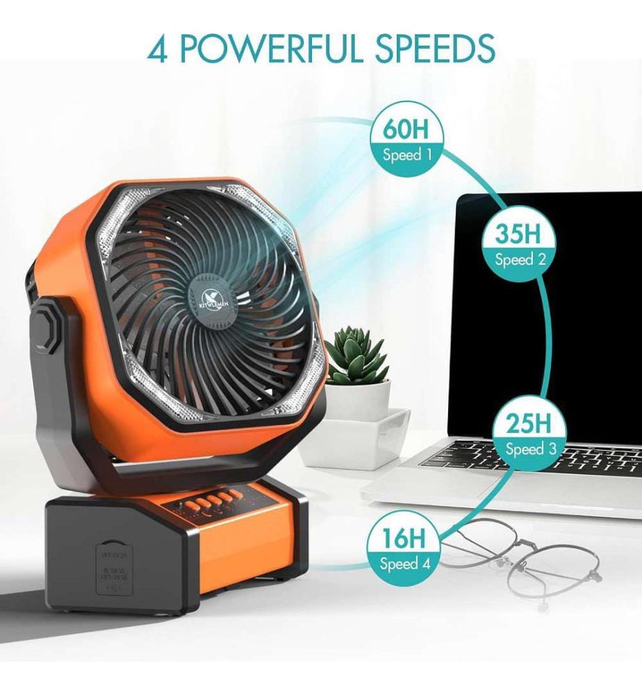 Campingventilator mit Akku 20000mAh - Orange