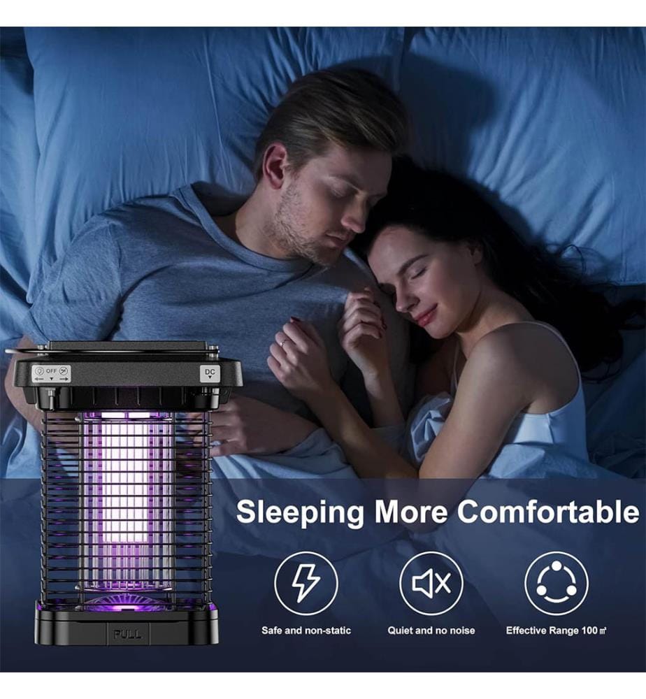Bug Zapper für draussen und drinnen, Moskito Zapper mit High Powered 4200V Electric, Fly Traps Waterproof Fly Zapper Mosquito Killer - Black