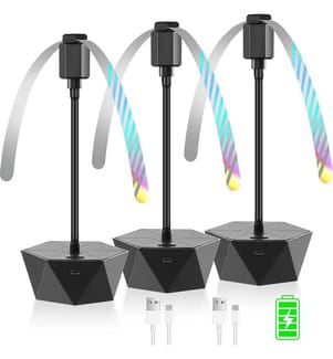 Wiederaufladbarer fliegenabweisender Ventilator für Innen und Aussen, um Fliegen fernzuhalten (3 Packungen) - Schwarz
