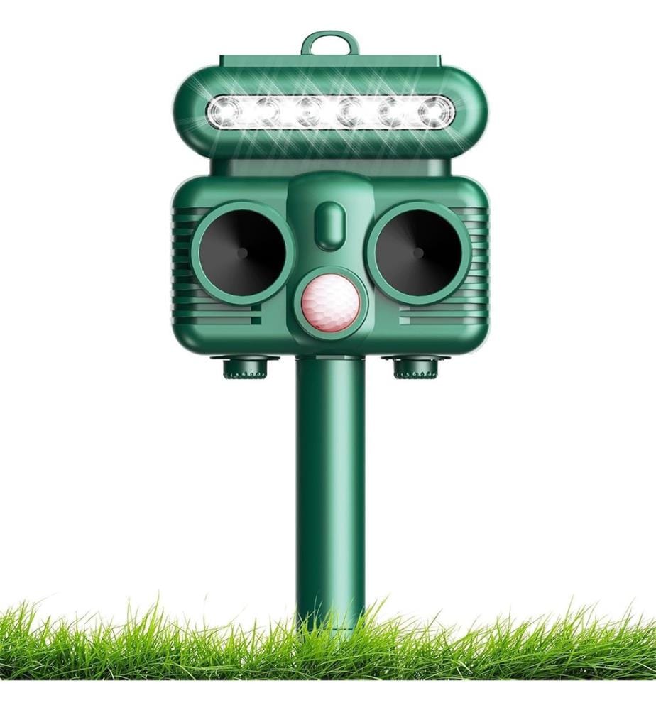 Solar Ultrasonic Repellent for Animals - Green