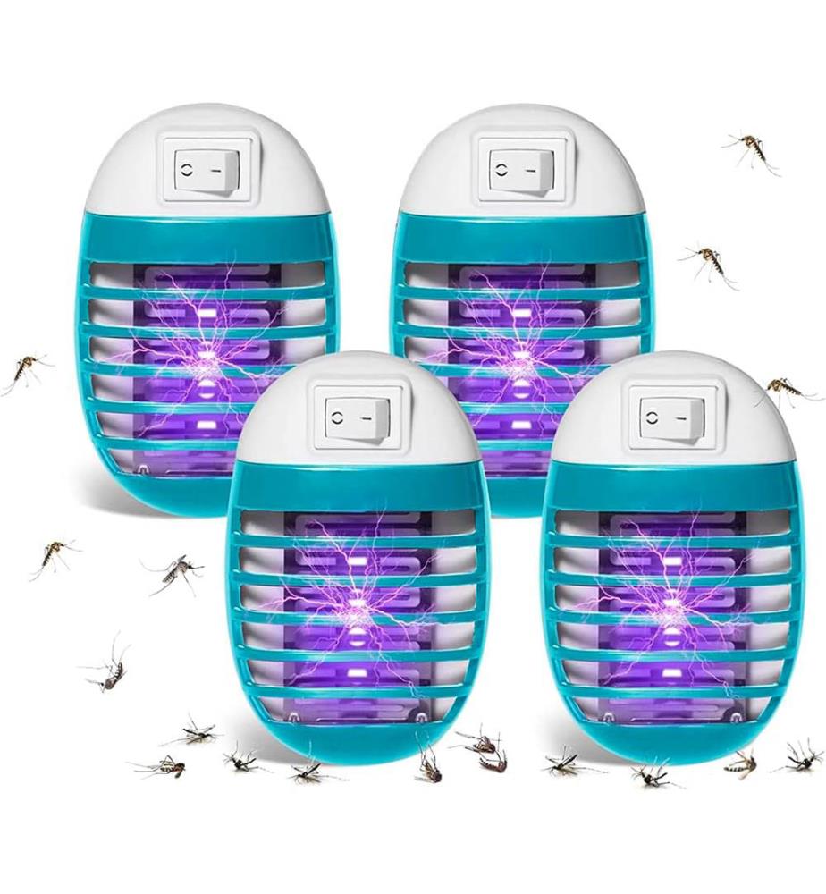 Professionelle Mückenschutzmittel, elektrisch, Indoor Bug Killer mit Uv-Licht - 4 Stück - Baby Blue