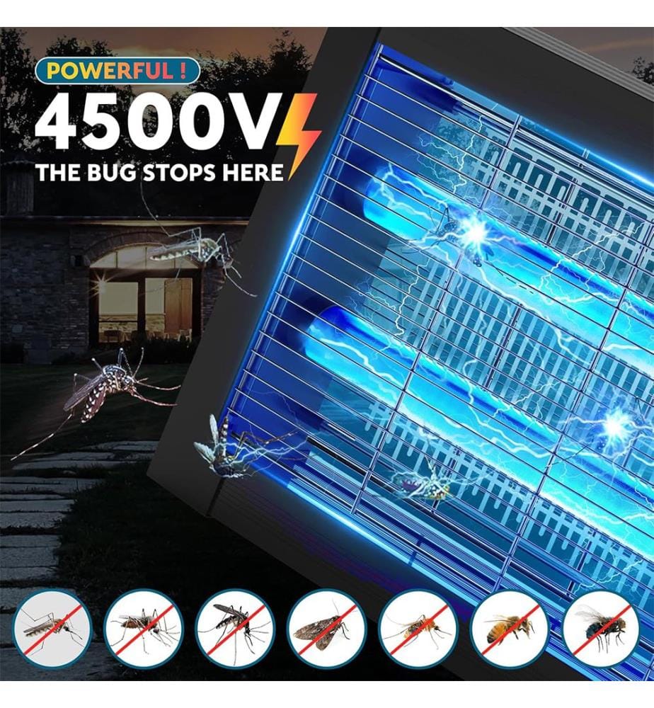  Solar Bug Zapper Outdoor, Mosquito Zapper Wasserdicht - Schwarz