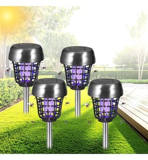 Solar Bug Zapper Outdoor Waterproof Solar Powered Mosquito Killer Lampe - Schwarz