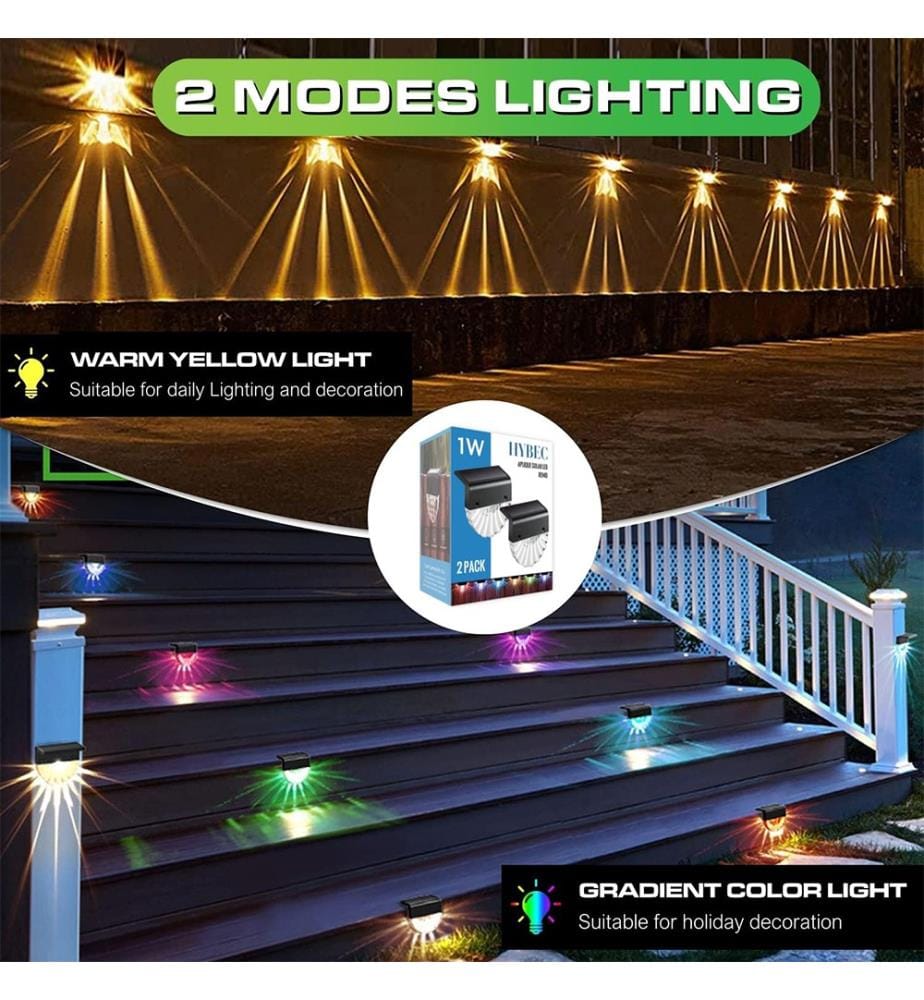 Set mit 6 Aussen-Solarlampen für Treppen - Schwarz
