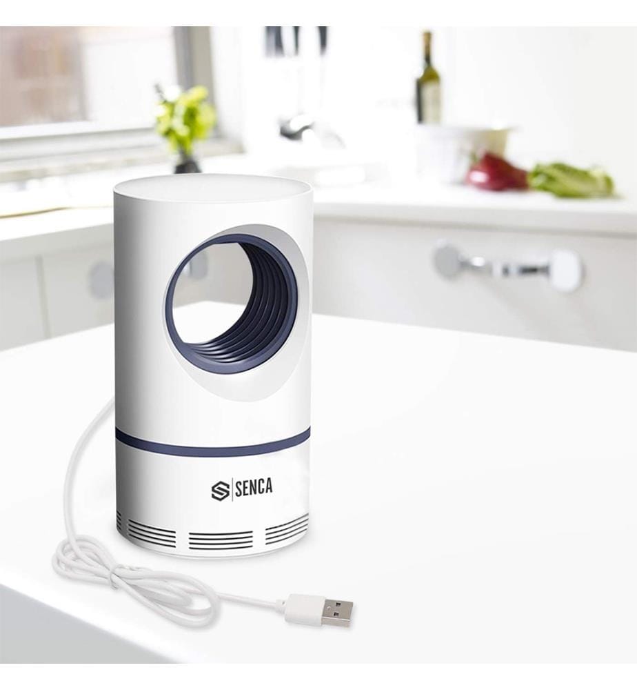 Elektrische Mückenfalle für Innenräume, Mückenkiller-Lampe mit USB-Stromversorgung - Weiss