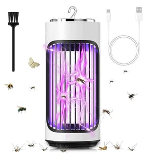 Anti-Mücken-Lampe, elektrische Anti-Mücke aussen innen Insektenvernichter elektrische Mückenfalle, Mückenschutz Anti-Fliege tötet elektrische Fliege Garten gegen Insekten - Weiss