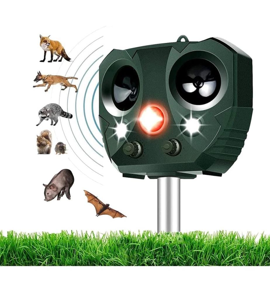 Repellente Solare con Rilevamento Movimento e LED - Verde