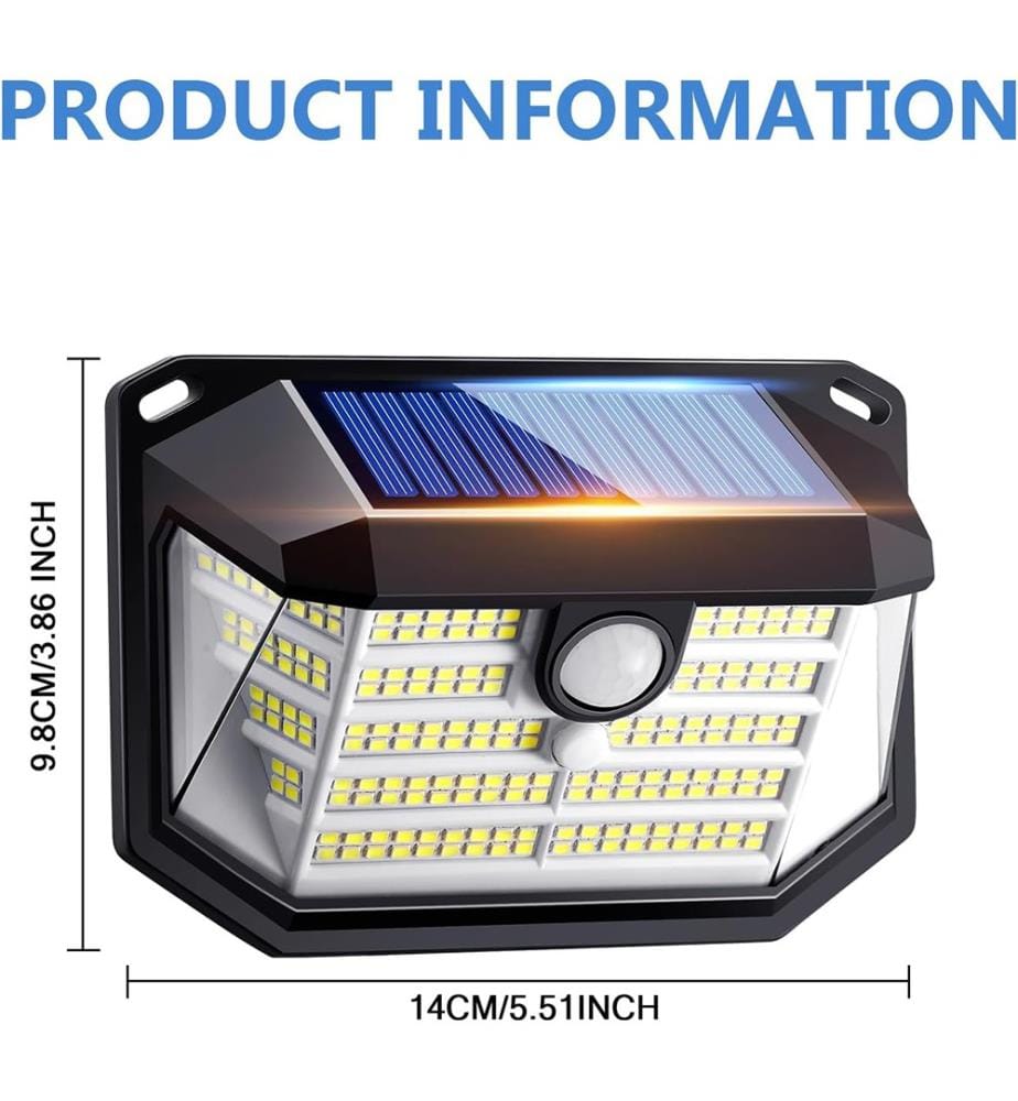 Set mit 4 Aussen-Solarlampen 230 LED Fernbedienung 3 Modi IP65 - Schwarz