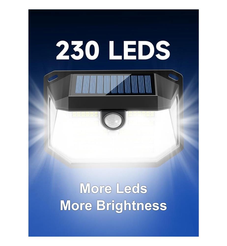 Set mit 6 Aussen-Solarlampen 230 LED Fernbedienung 3 Modi IP65 - Schwarz