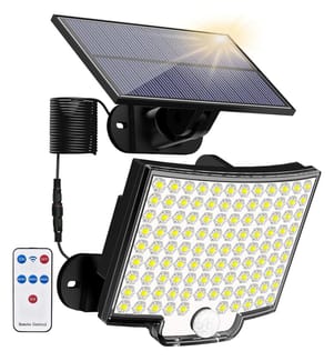 Solar-Flutlichtstrahler 106 LED 3000LM mit Bewegungssensor - Schwarz