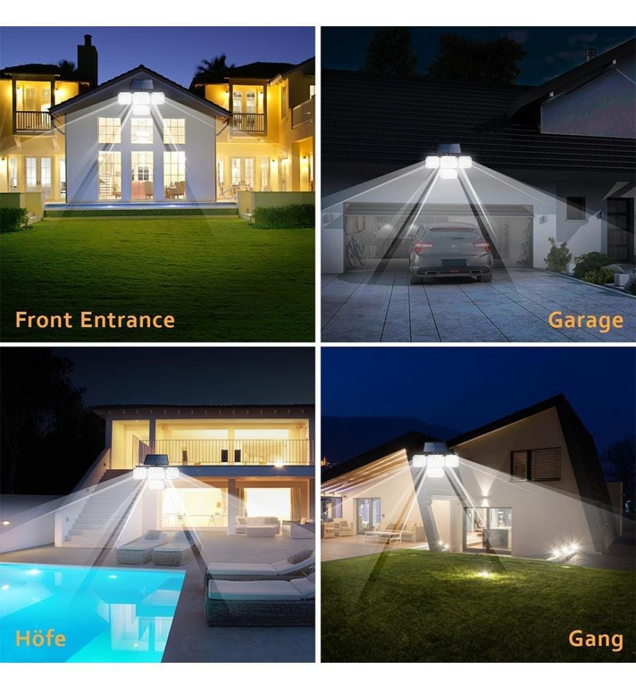 Solar-Flutlichtstrahler 333 LED mit Fernbedienung und 5 m Kabel - Schwarz