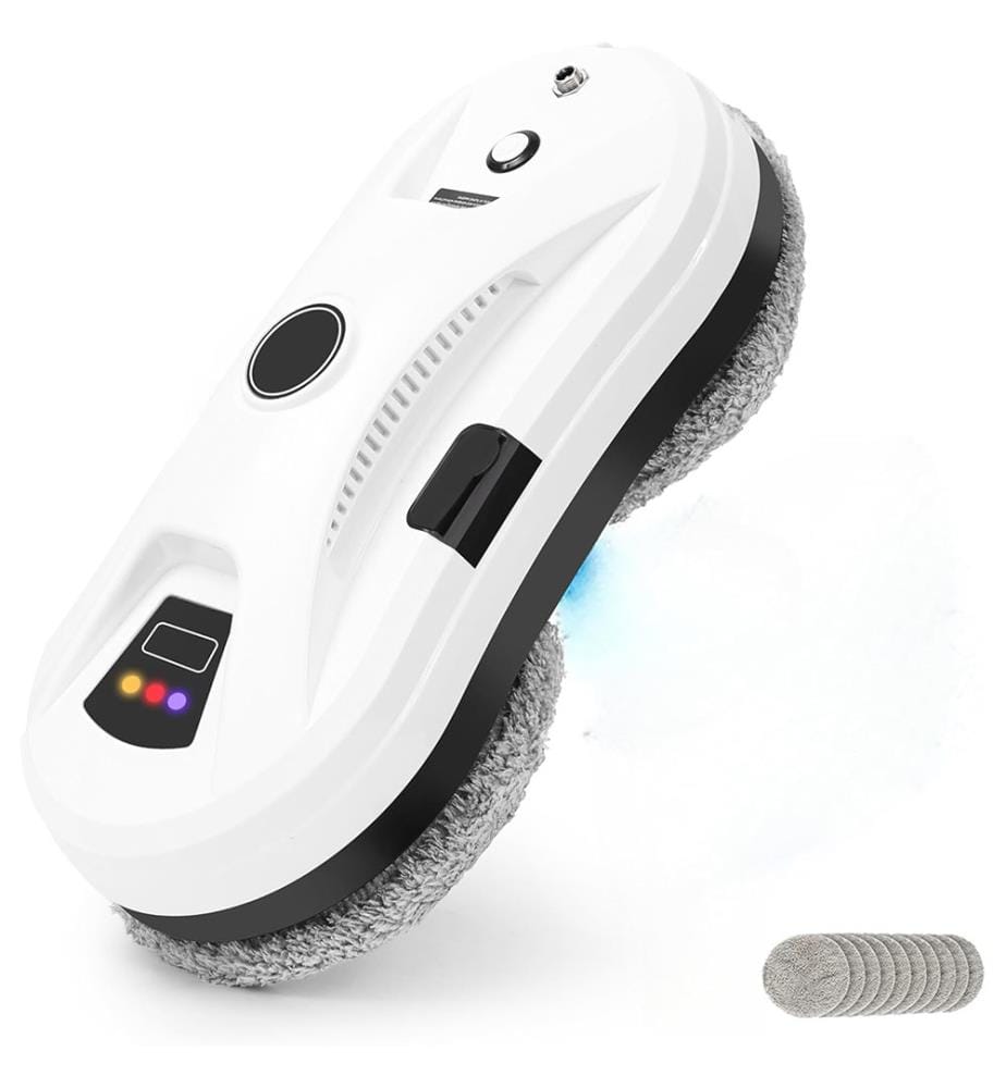 Fensterreinigungsroboter, Kantenerkennung, intelligente Navigation, Fernbedienung, 5600 Pa Saugleistung, für glatte Oberflächen, automatisches Sprühen - Weiss