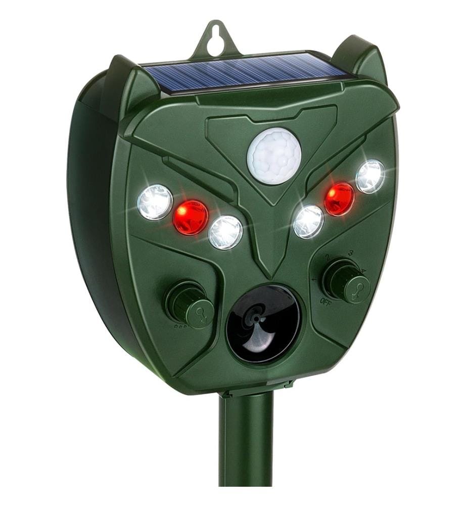 Repellente Solare a Ultrasuoni con Sensore di Movimento e LED - Verde