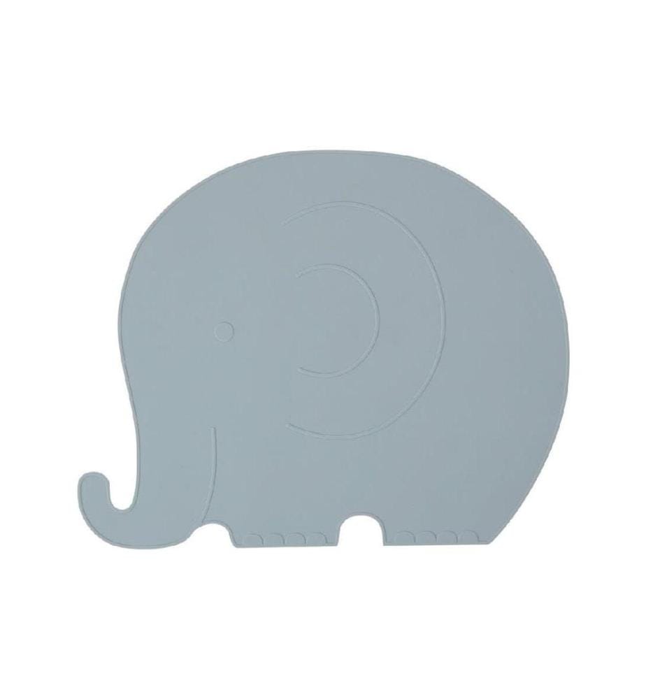 OYOY Set de table pour enfants Eléphant Henry 41 x 33 cm, bleu-gris