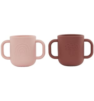 OYOY Tasse pour enfants Kappu 2 pièces, corail / noix de muscade