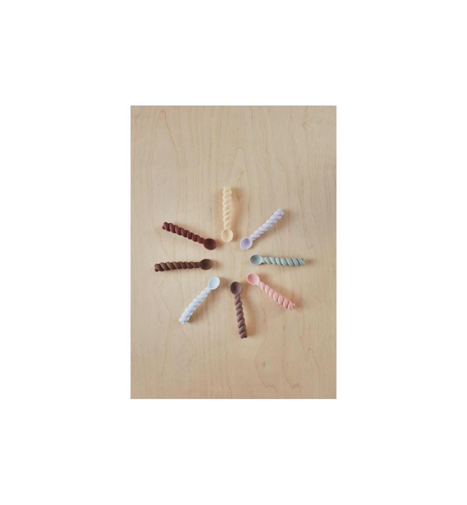 OYOY Kinderlöffel Mellow 3-teilig , Blau/Taupe/Minze