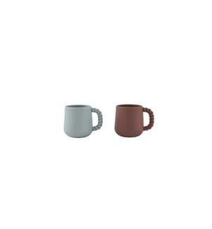 OYOY Tasse pour enfants Mellow 2 pièces, Gris/Choko