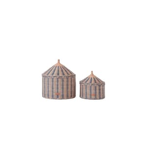 OYOY Panier à jouets Circus Lot de 2, Bleu