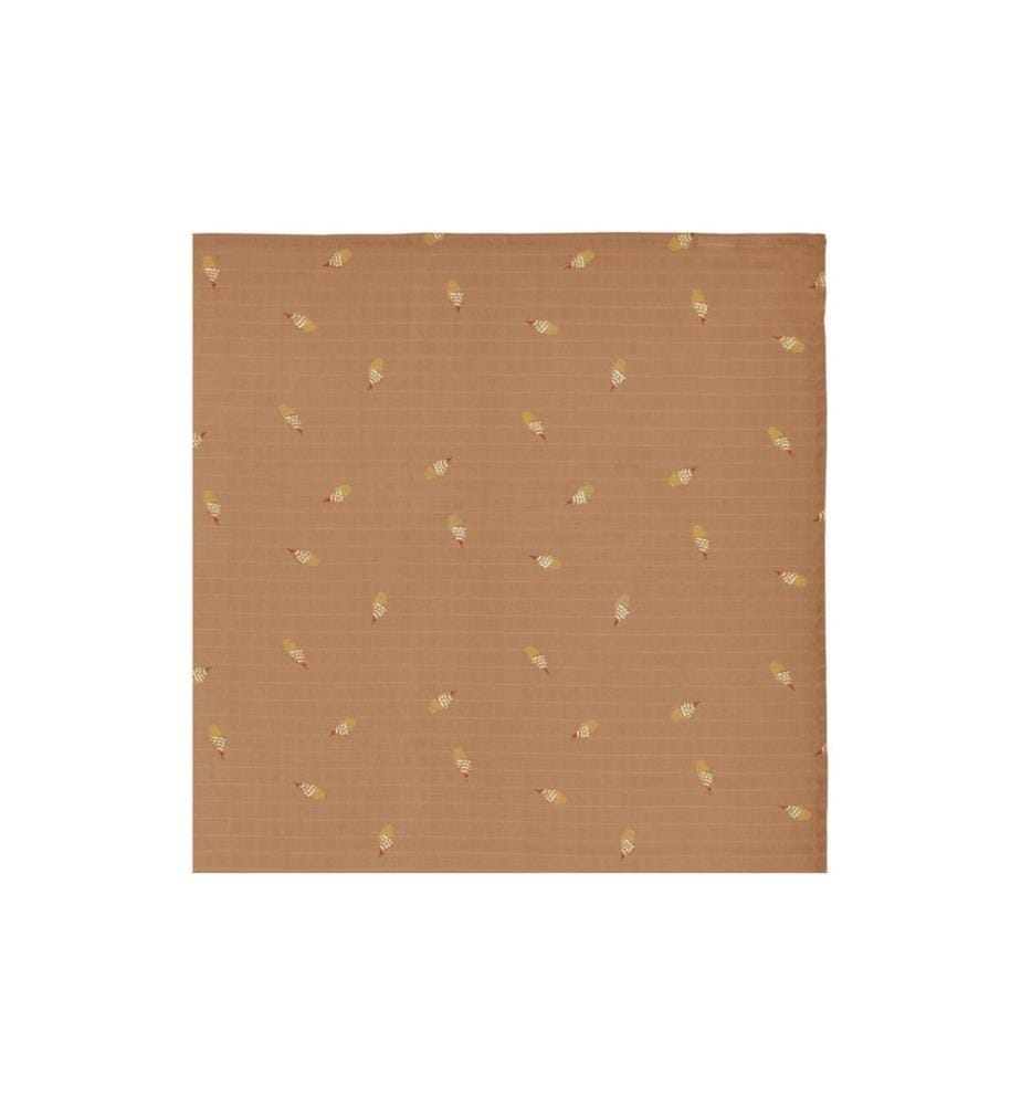 OYOY Serviette en gaze Yummi Muslin 2 pièces, Choco/Lavande 70 cm x 70 cm
