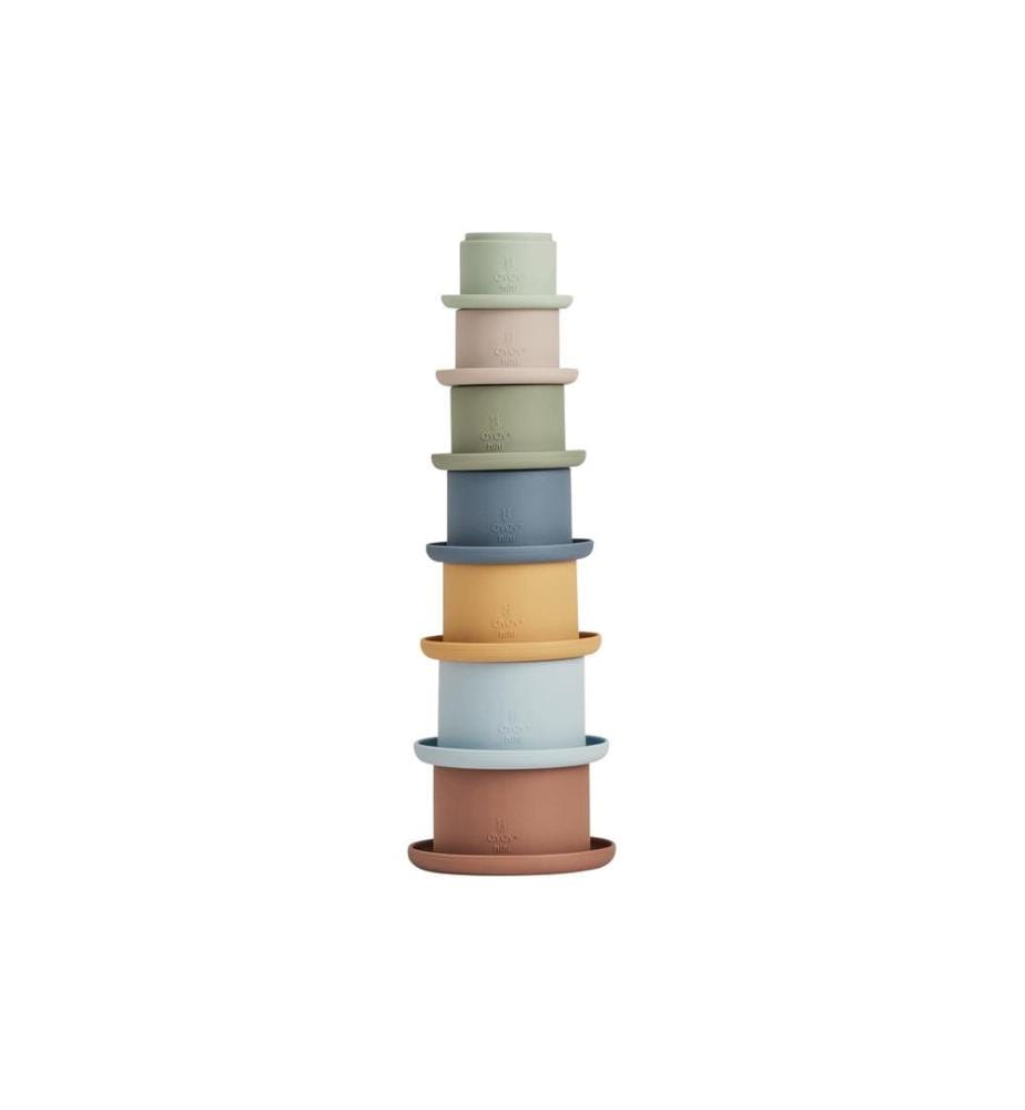 OYOY Jouet empilable Tawa 7 pièces, caramel/bleu