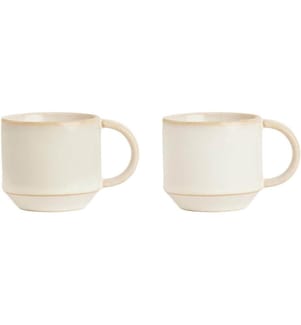OYOY Tasse à expresso Yuka 0.2l, 2 Pièce/s, Vieux blanc