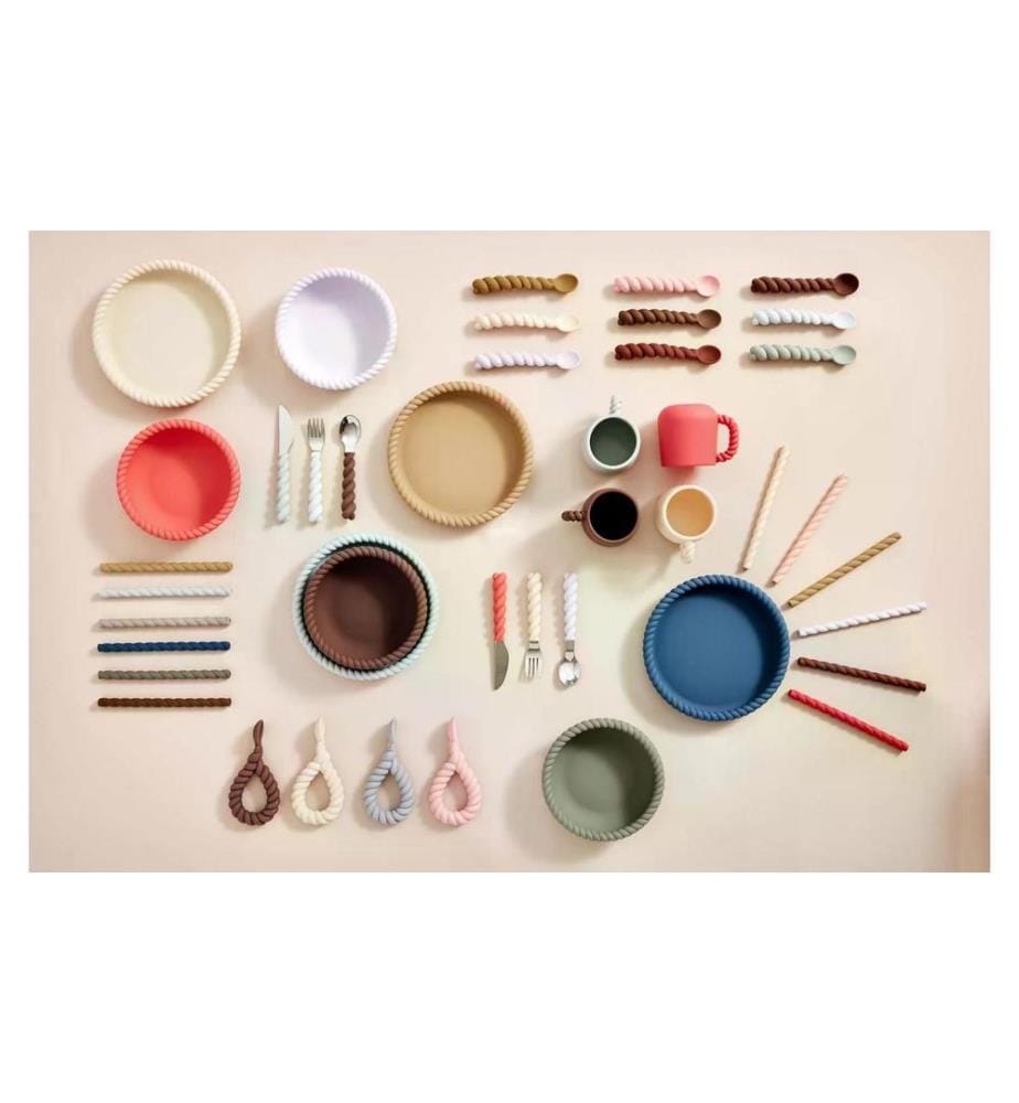 OYOY Set de couverts pour enfants Mellow 3 pièces, Beige/Rouge/Violet