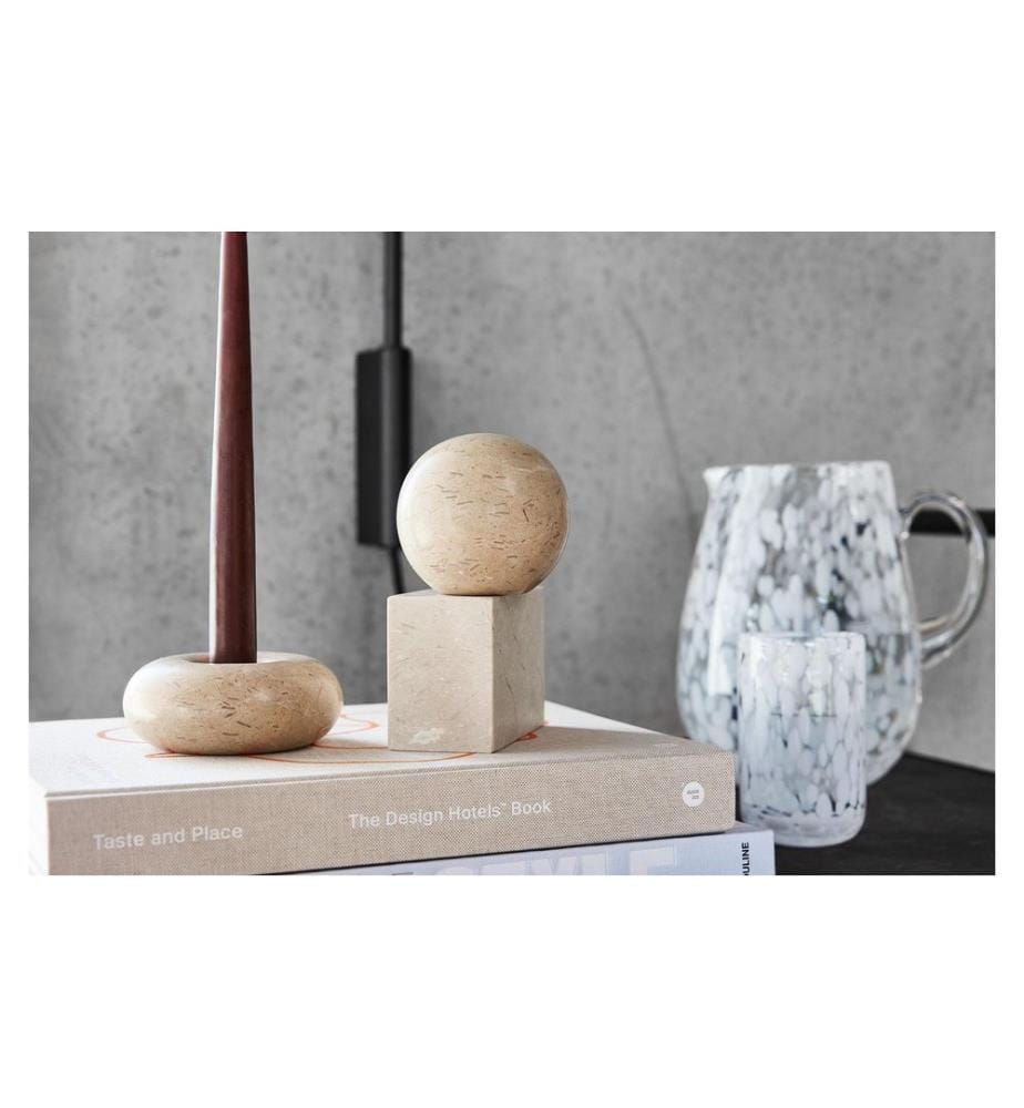 OYOY Buchstütze Marble Savi Rund, Beige