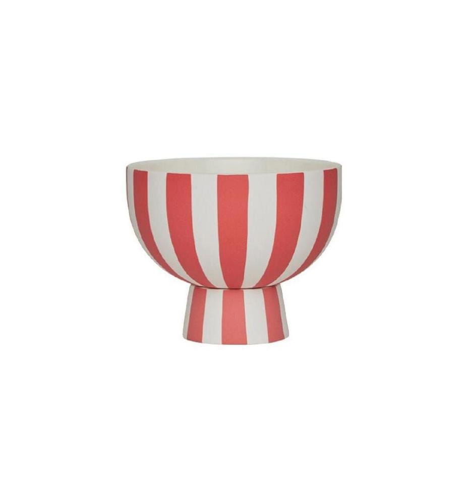 OYOY Coupe déco Toppu Mini Ø 12,6 cm, Rouge/Blanc