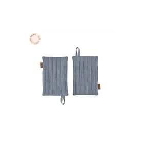 OYOY Topflappen Striped Denim 2 Stück, Blau/Weiss