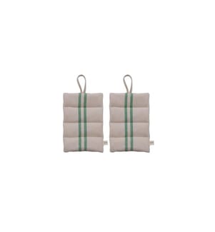 OYOY Maniques Linu 2 pièces, Beige/Vert