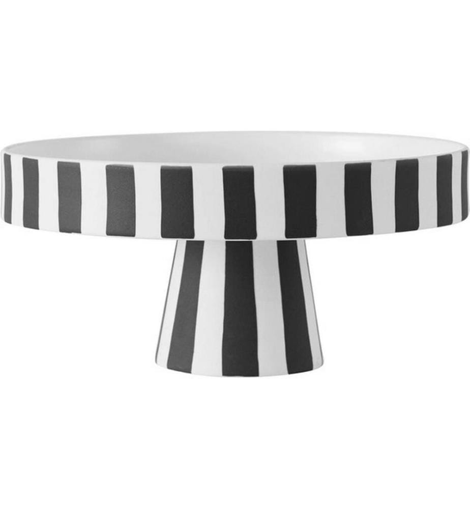 OYOY Dekoschale Toppu Tray Ø 20 cm, Schwarz/Weiss