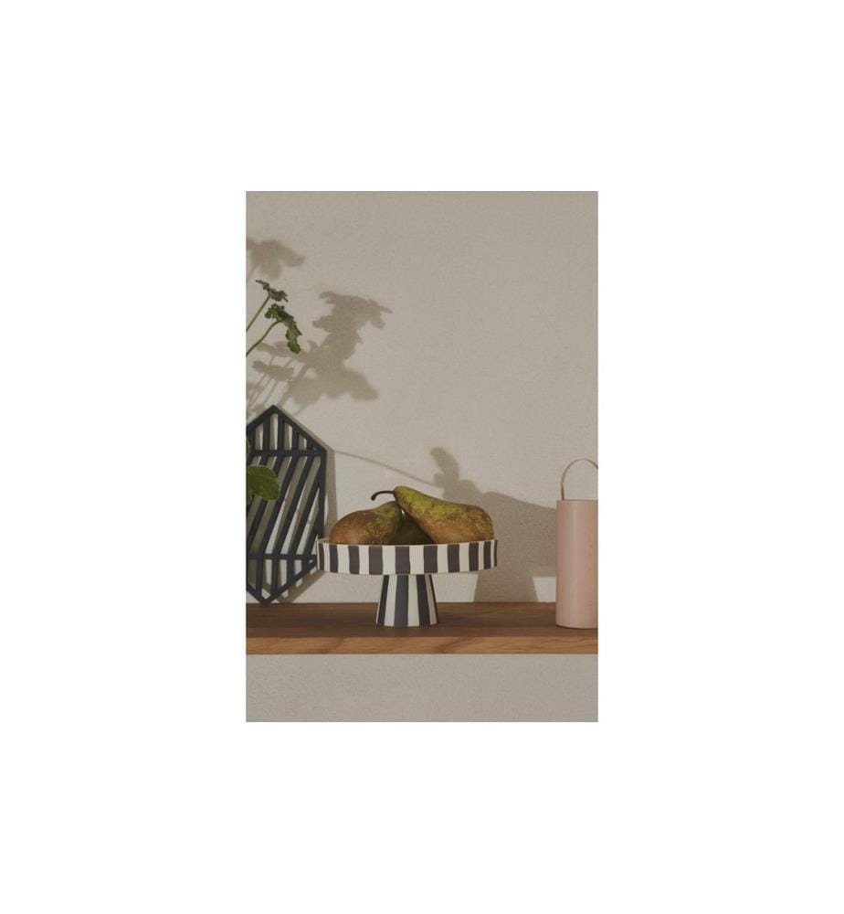 OYOY Dekoschale Toppu Tray Ø 20 cm, Schwarz/Weiss