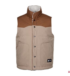 Ärmellose Fleece Reversible Daunenjacke - Beige und Weiss