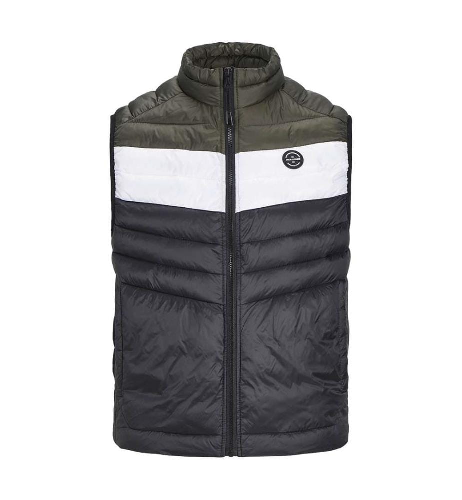 Ärmellose Daunenjacke - Schwarz, Grau und Khaki