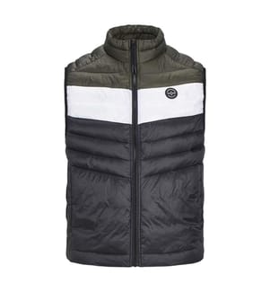 Ärmellose Daunenjacke - Schwarz, Grau und Khaki