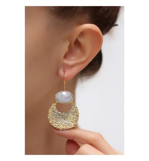Moon Stone Boucles d'oreilles - Blanc