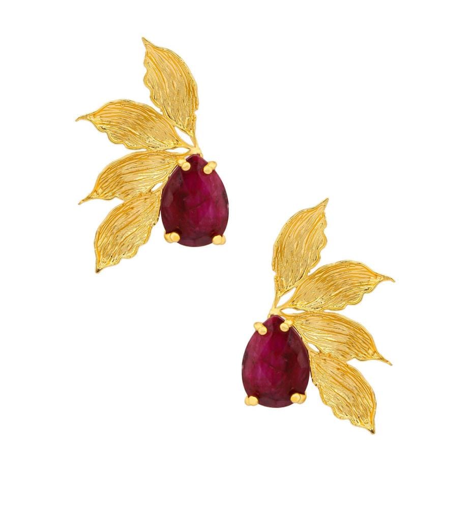 Agate Boucles d'oreilles - Rouge