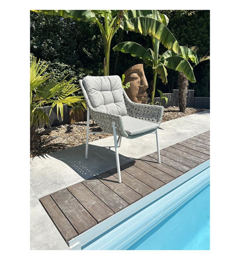 Gartenstuhl ELBA aus Aluminium - WEISS