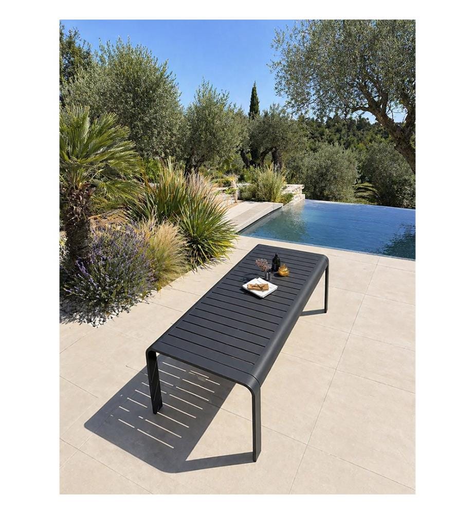 Gartentisch HANOI (220 x 100 cm) aus Aluminium - ANTHRAZIT