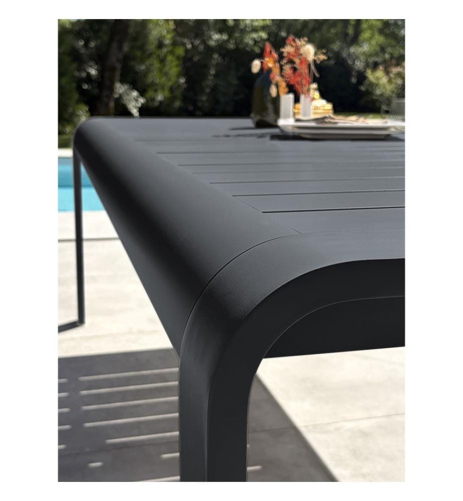 Gartentisch HANOI (220 x 100 cm) aus Aluminium - ANTHRAZIT