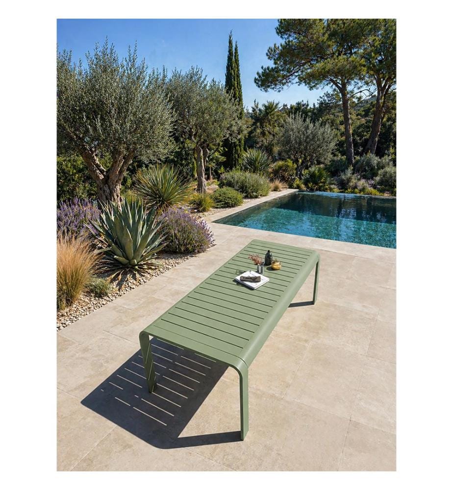 Gartentisch HANOI (220 x 100 cm) aus Aluminium - OLIVE