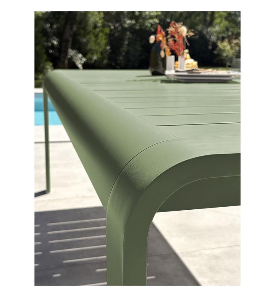 Gartentisch HANOI (220 x 100 cm) aus Aluminium - OLIVE